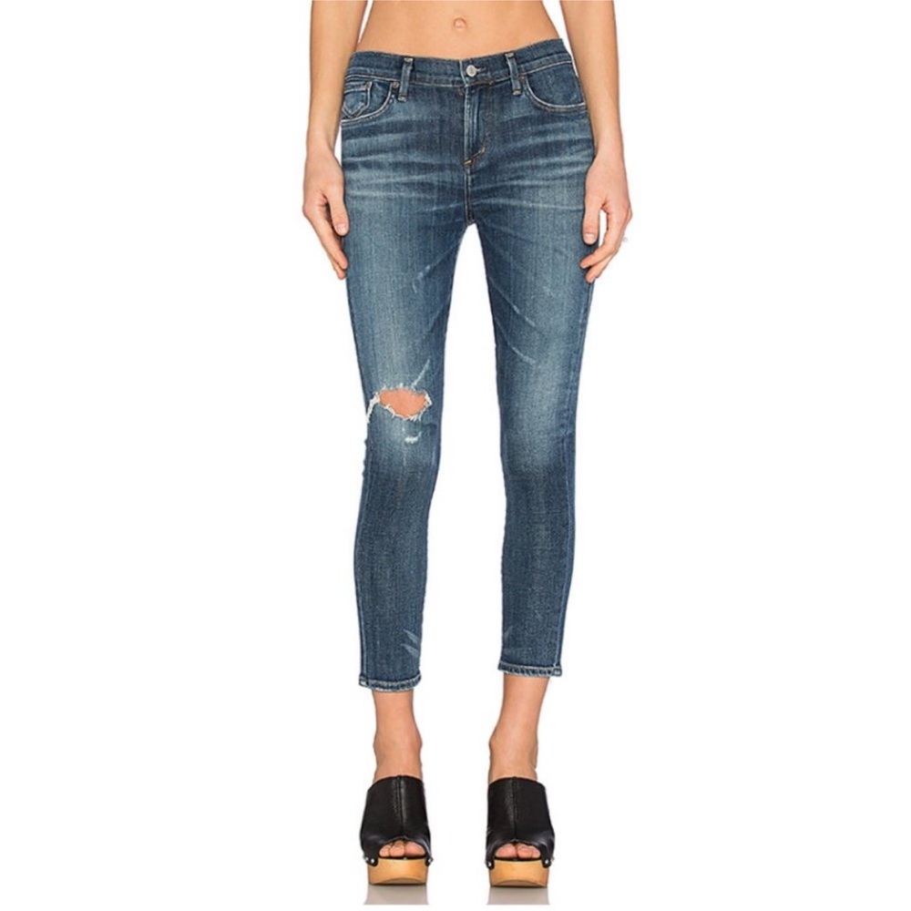 AGOLDE Sophie Crop Distressed Denim 25